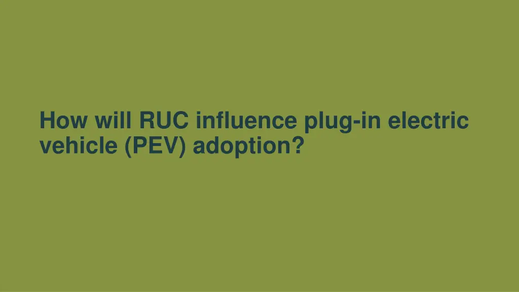 how will ruc influence plug in electric vehicle