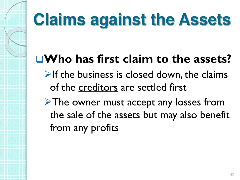 claims against the assets 2
