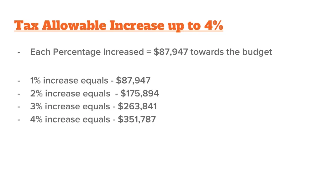 tax allowable increase up to 4