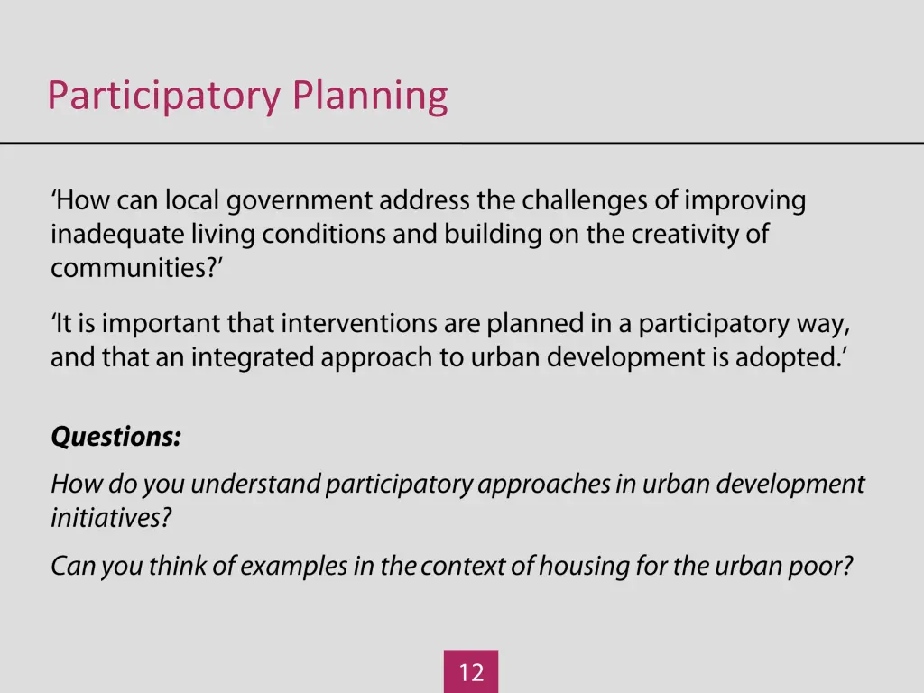 participatory planning