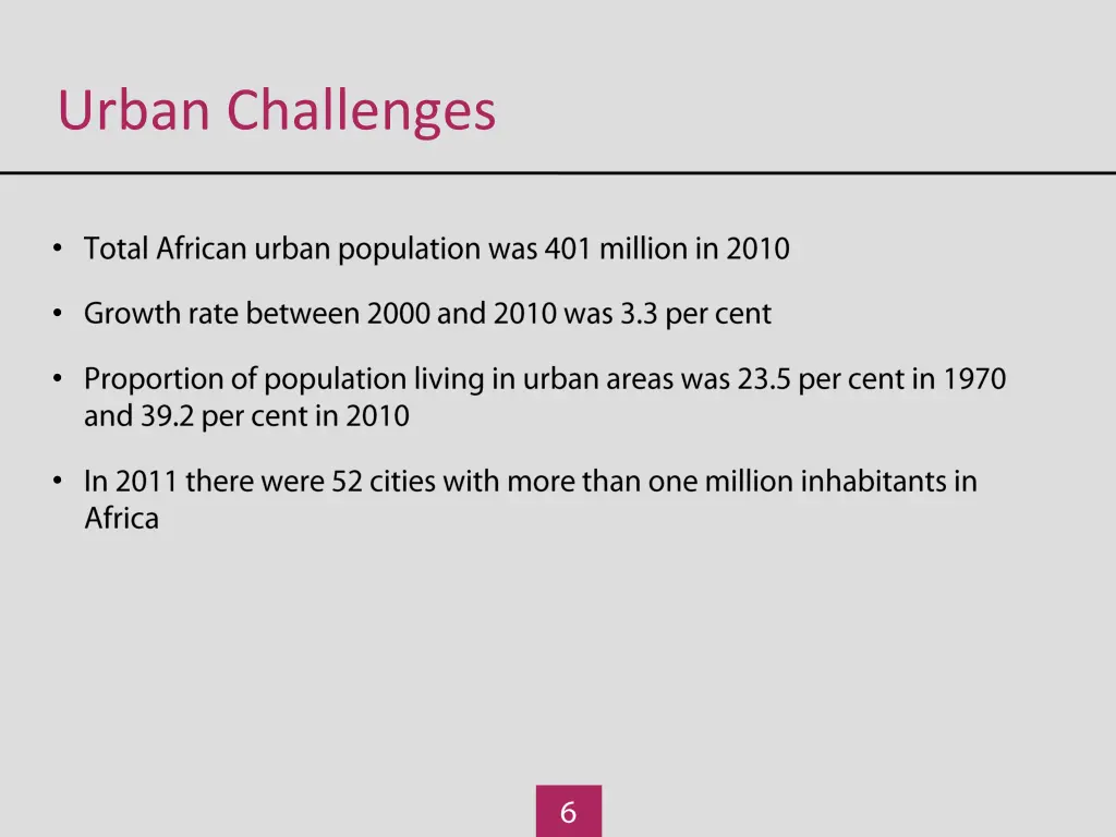 urban challenges