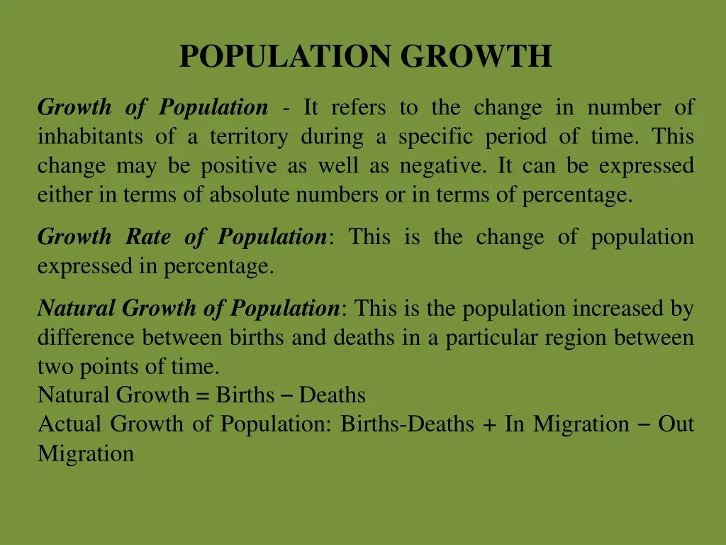 population growth