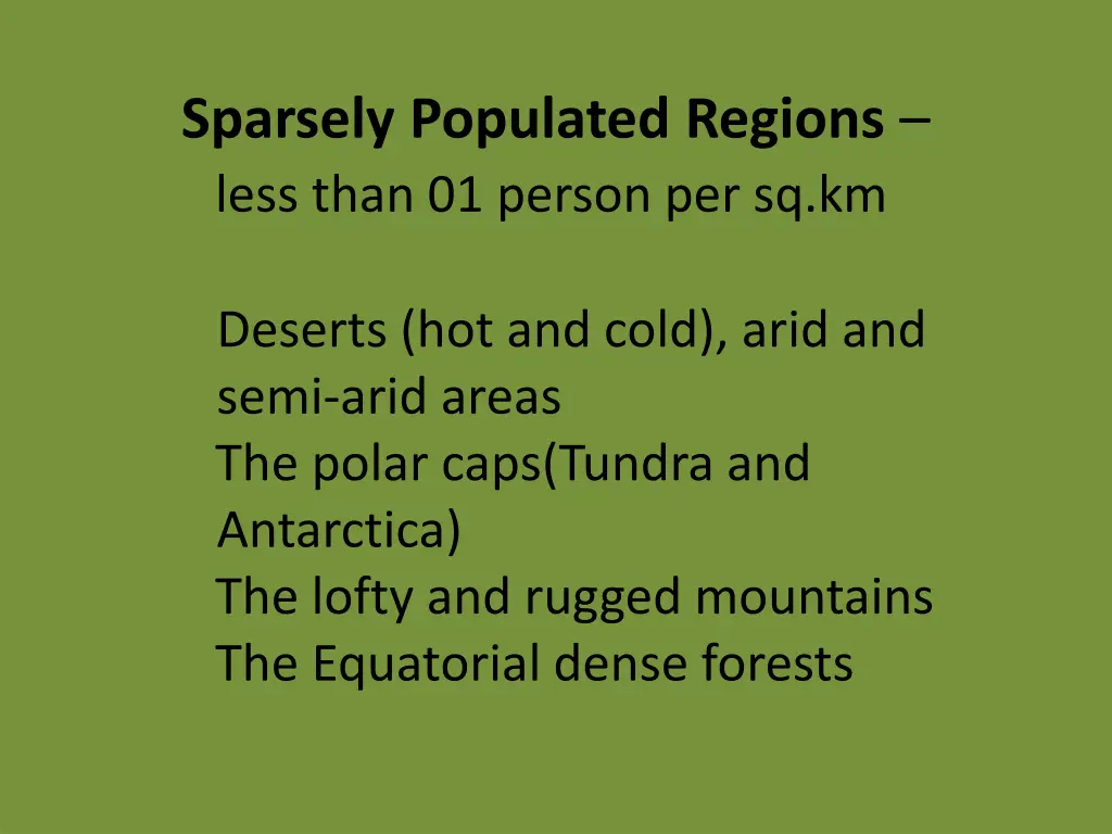 sparsely populated regions less than 01 person