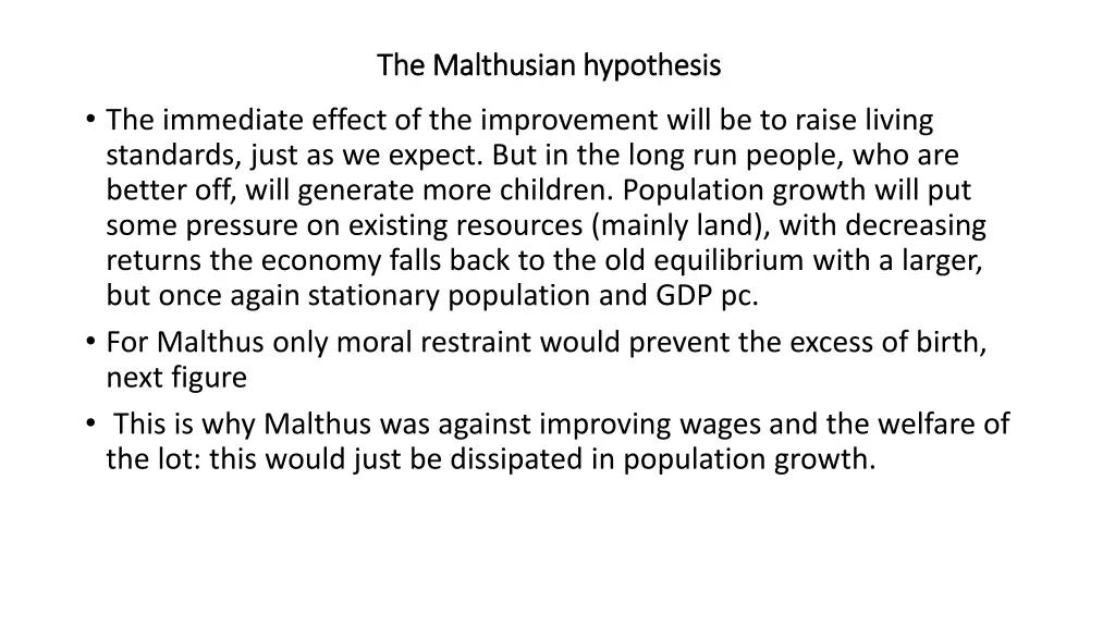 the the malthusian malthusian hypothesis 1