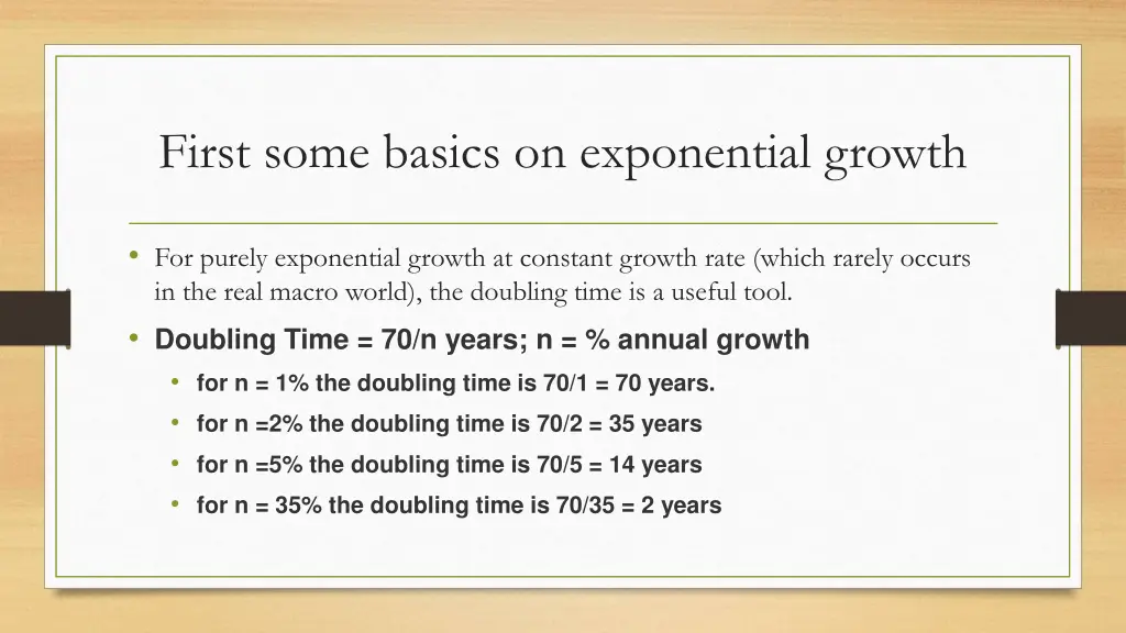first some basics on exponential growth