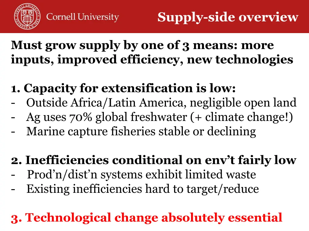 supply side overview