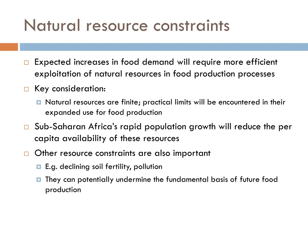natural resource constraints