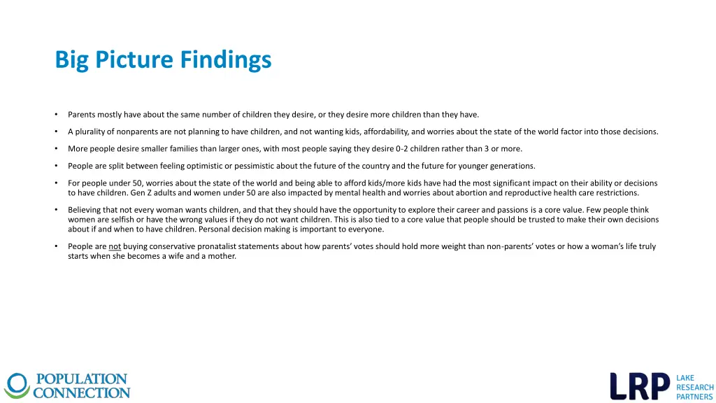 big picture findings