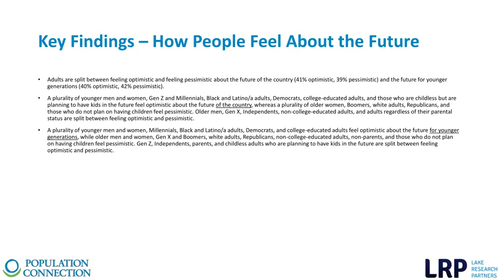 key findings how people feel about the future