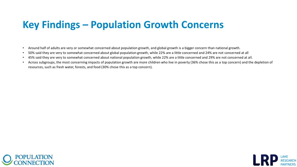 key findings population growth concerns