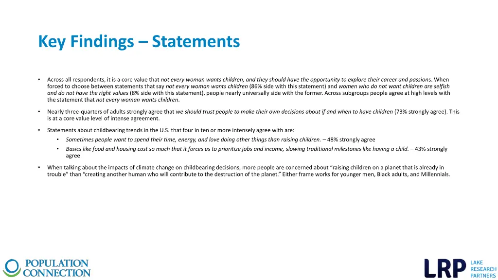 key findings statements