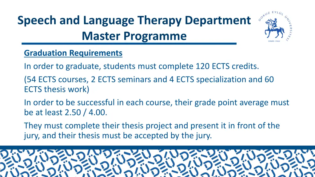 speech and language therapy department master