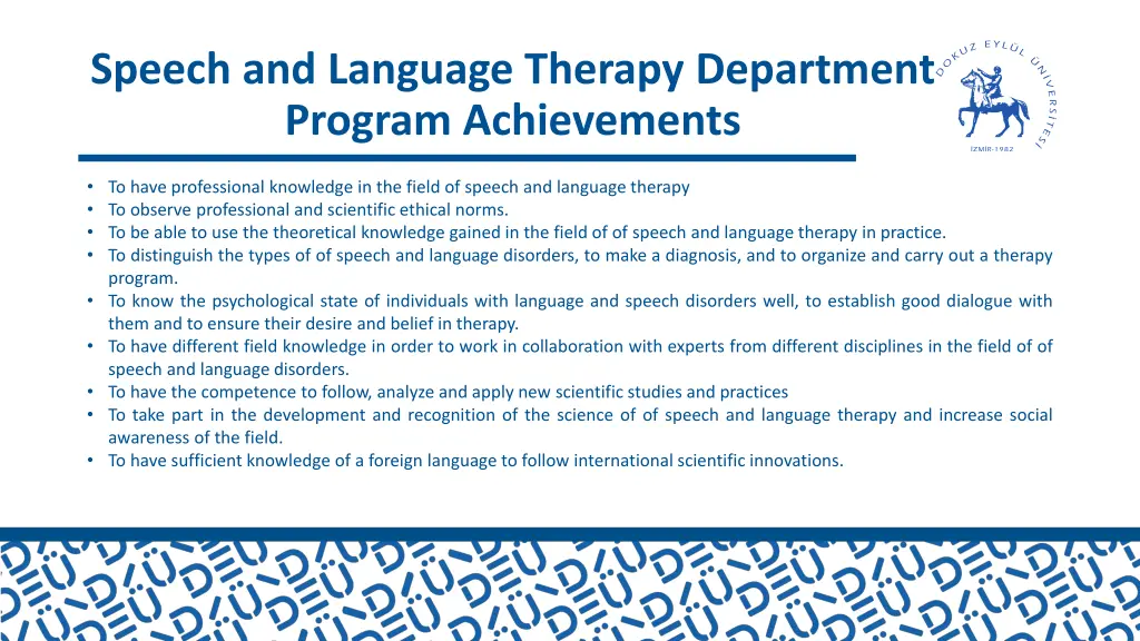 speech and language therapy department program