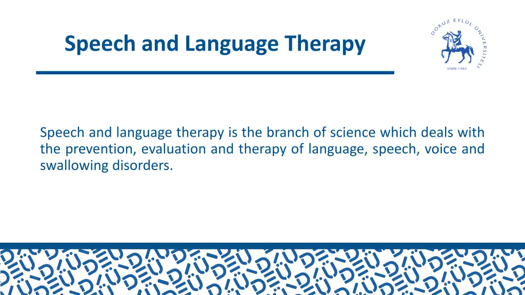 speech and language therapy
