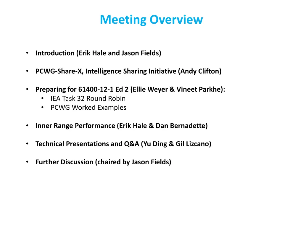 meeting overview 1