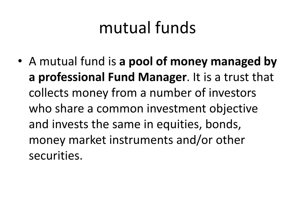 mutual funds