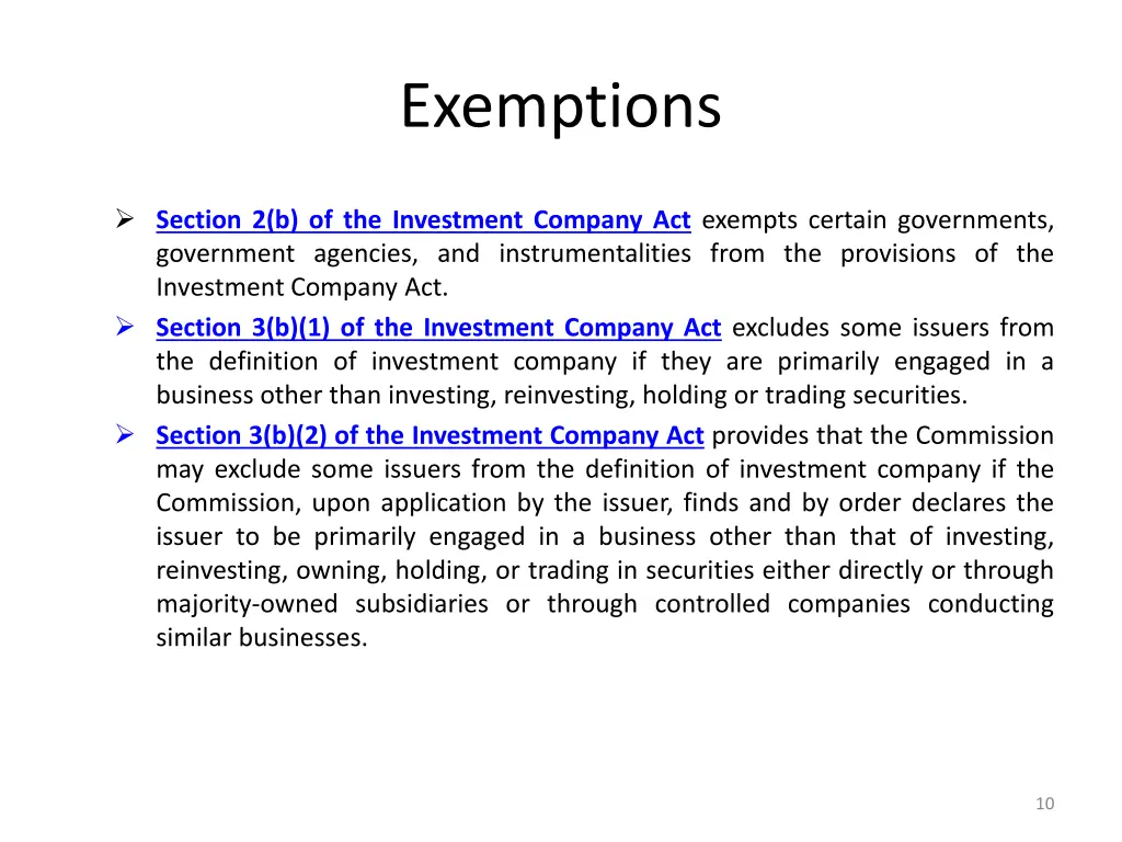 exemptions