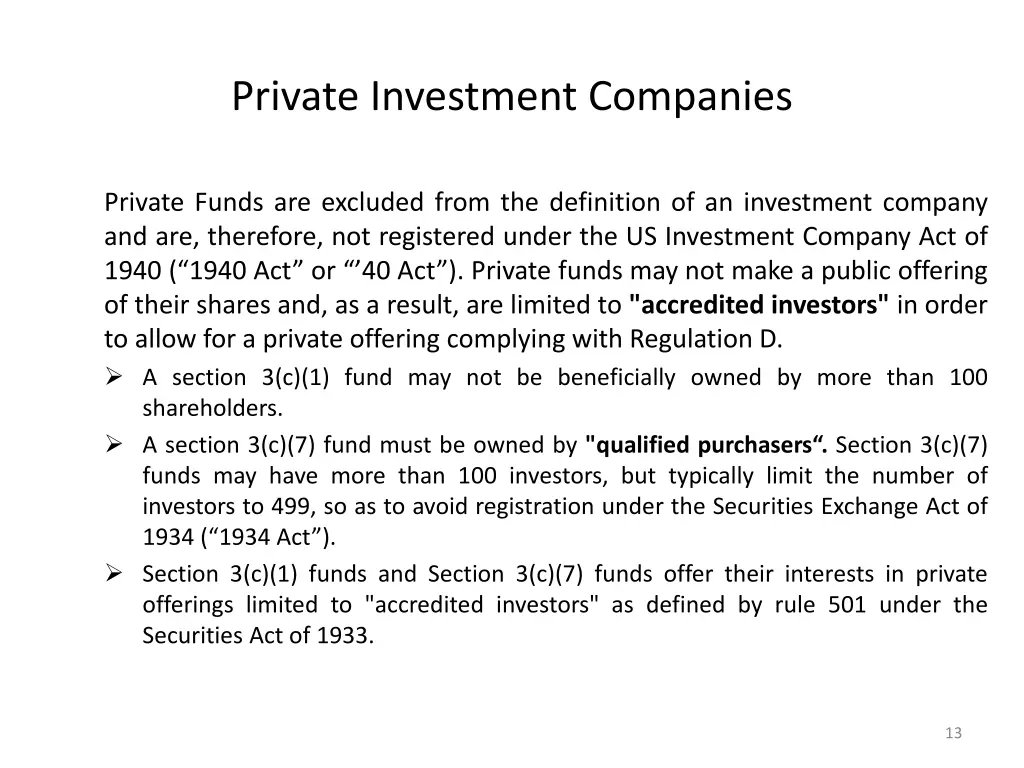 private investment companies