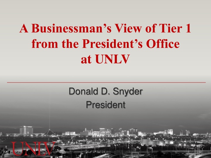 a businessman s view of tier 1 from the president