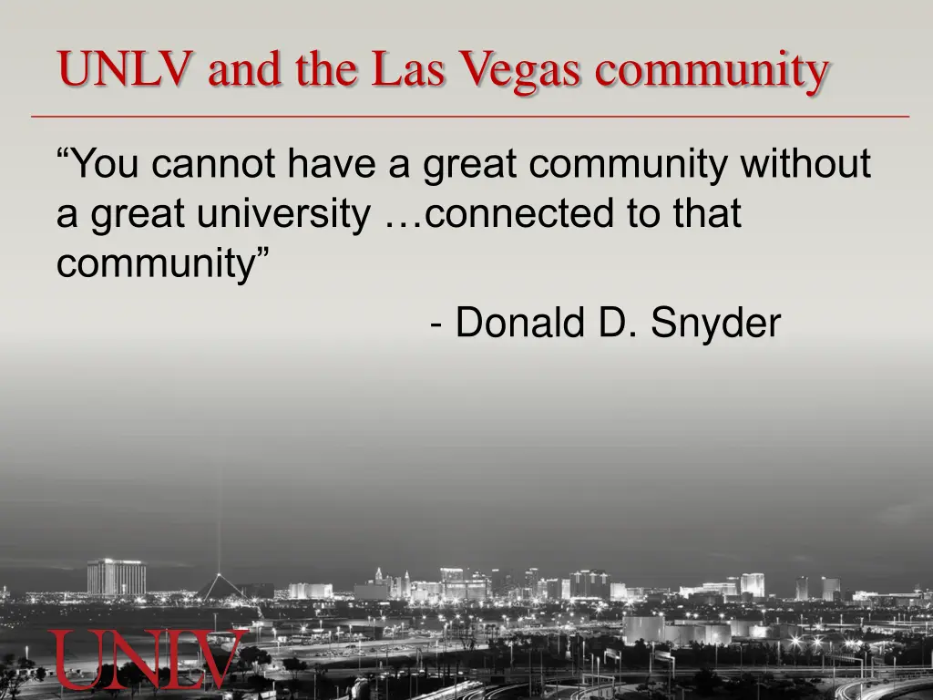 unlv and the las vegas community