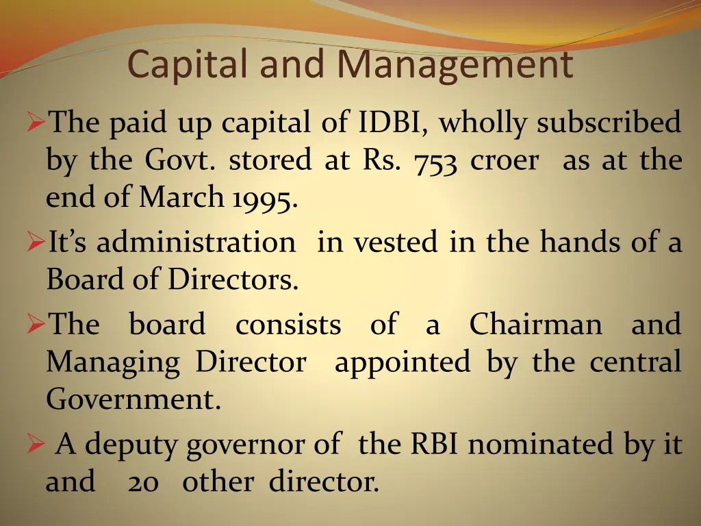 capital and management
