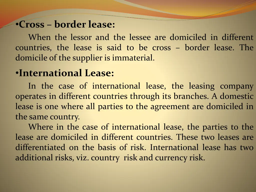 cross border lease when the lessor and the lessee