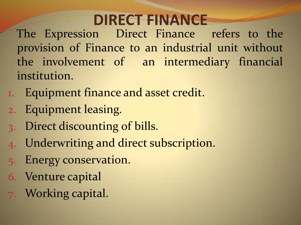 direct finance