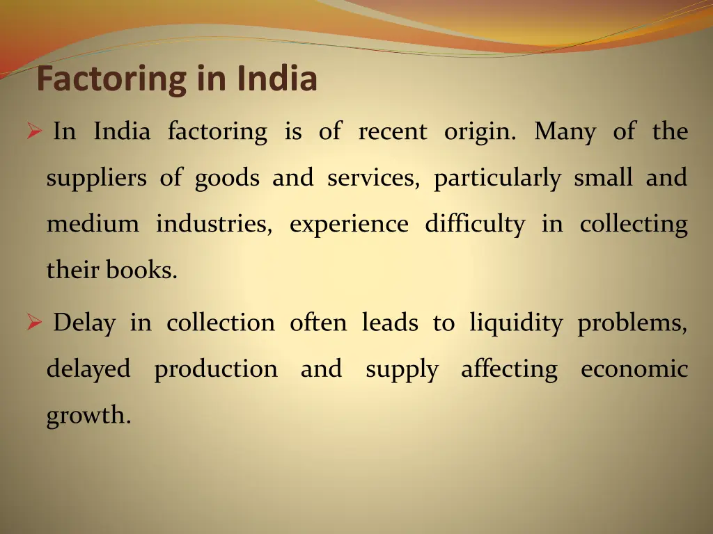 factoring in india