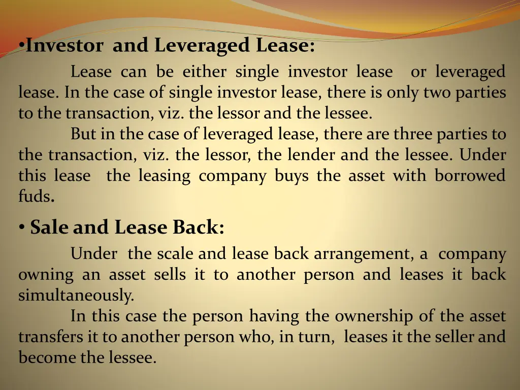 investor and leveraged lease lease can be either