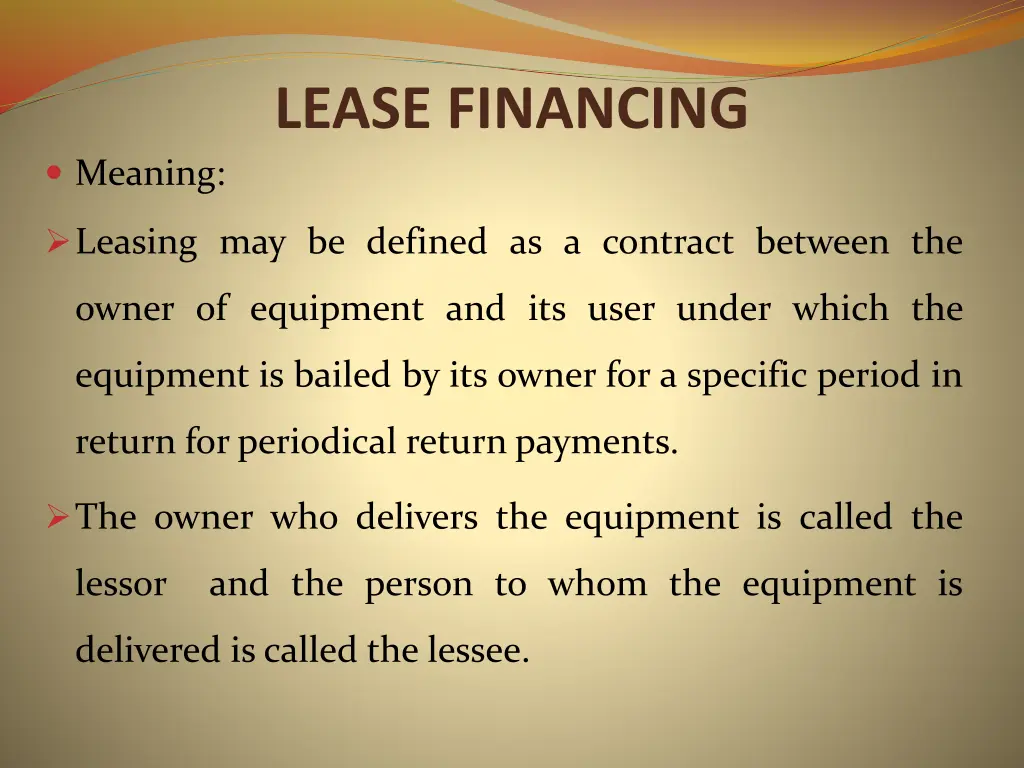 lease financing