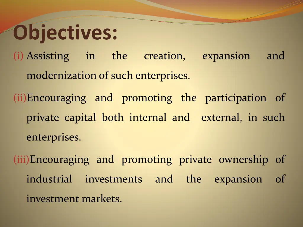 objectives
