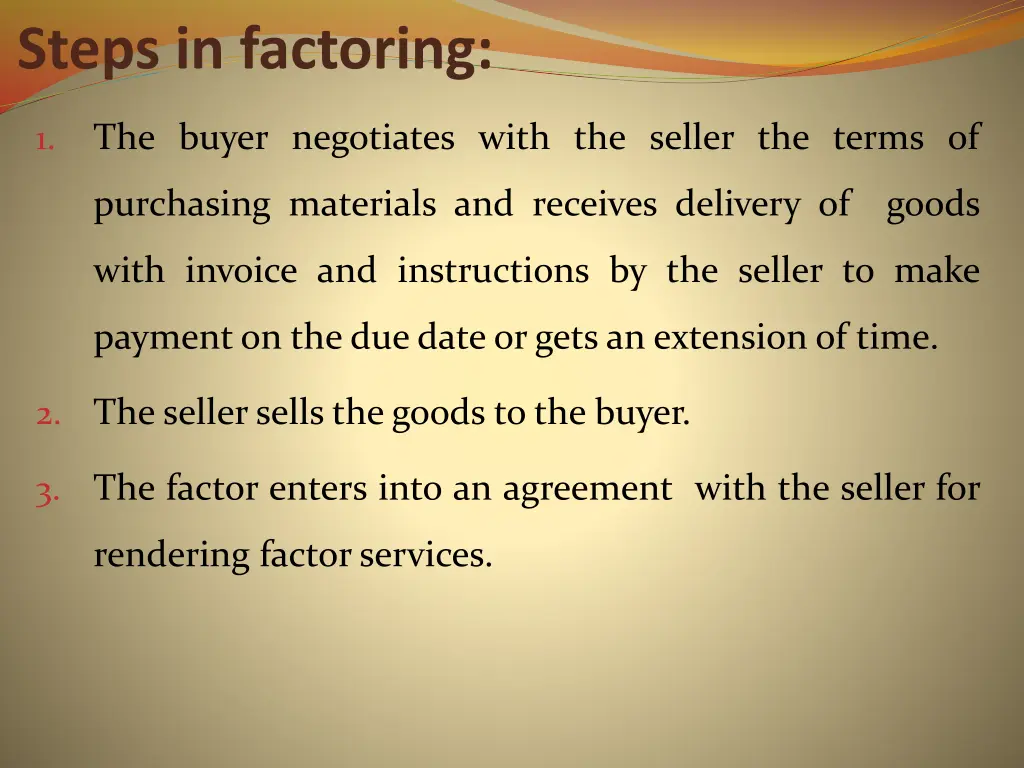 steps in factoring