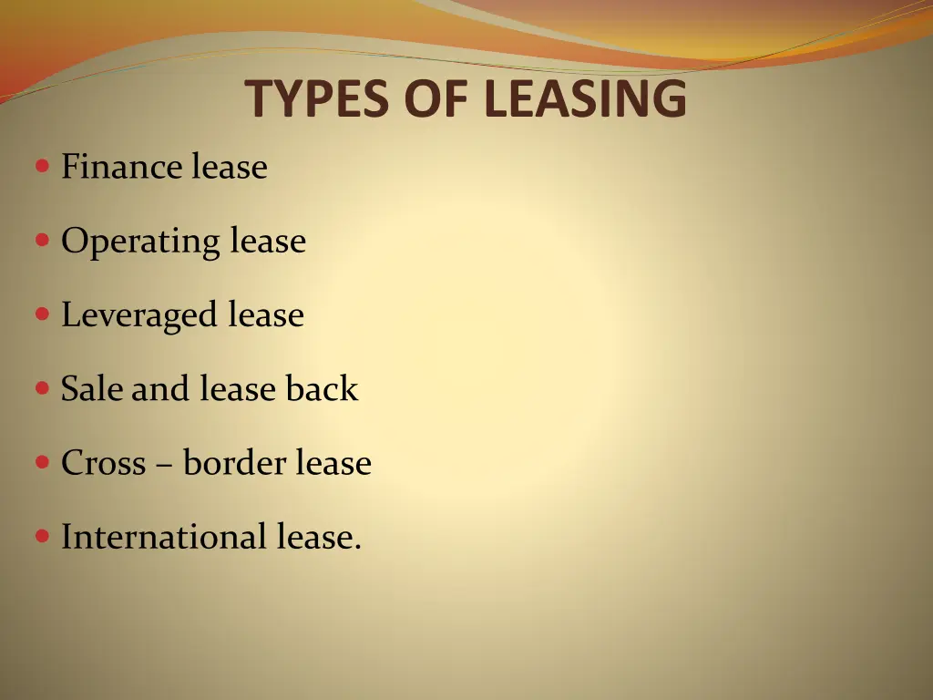 types of leasing
