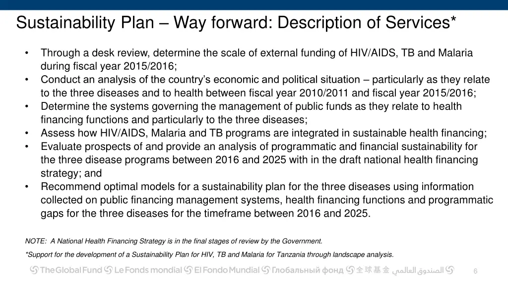 sustainability plan way forward description