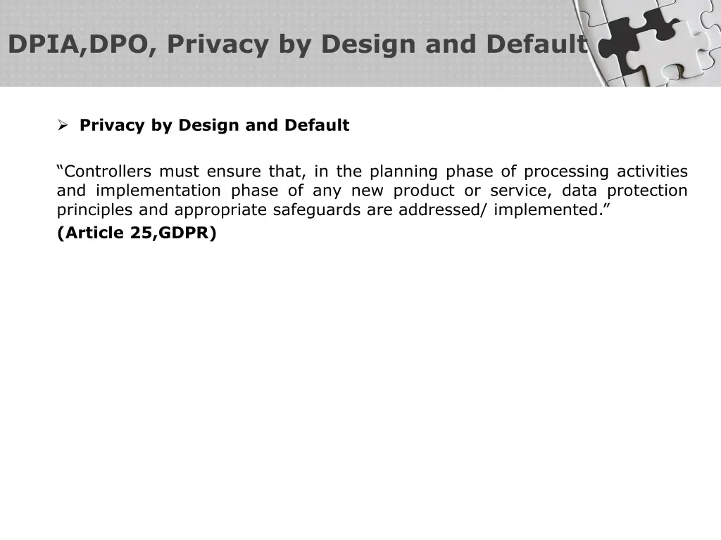 dpia dpo privacy by design and default 1