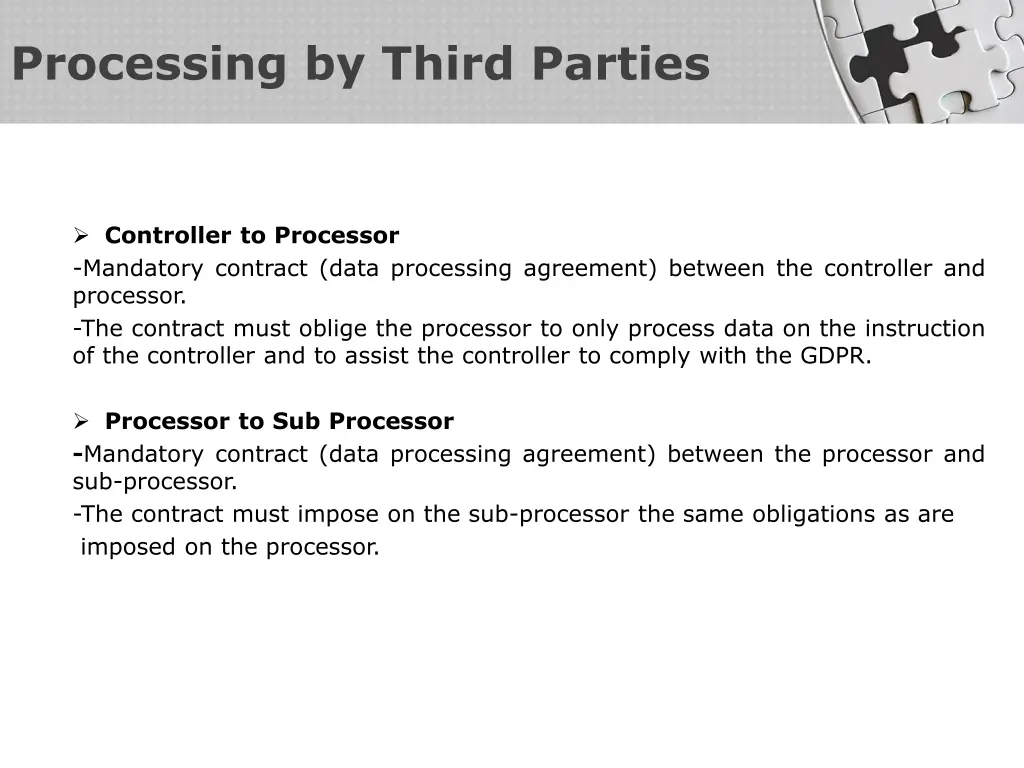 processing by third parties