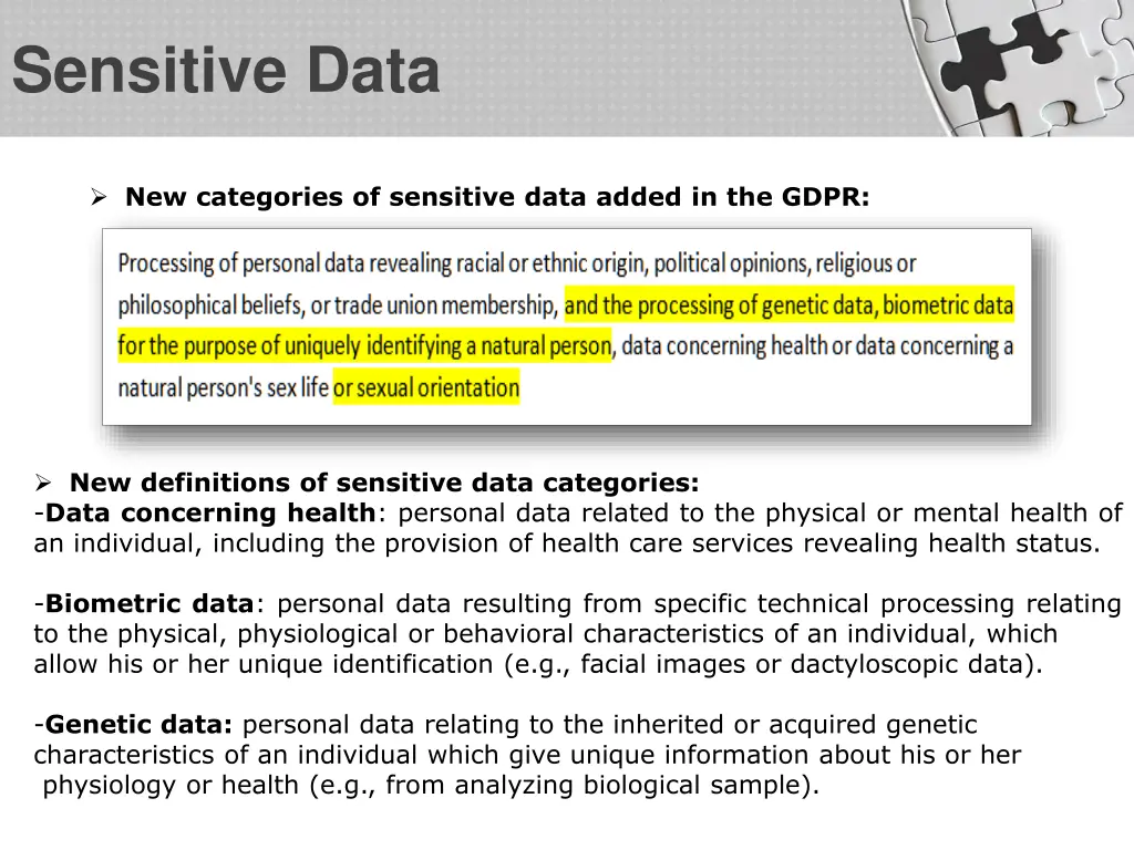 sensitive data