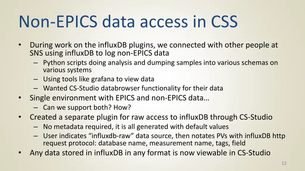 non epics data access in css