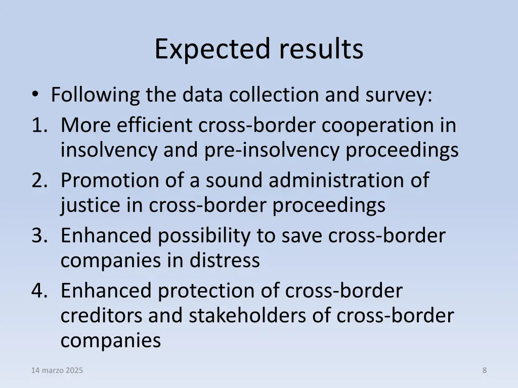 expected results
