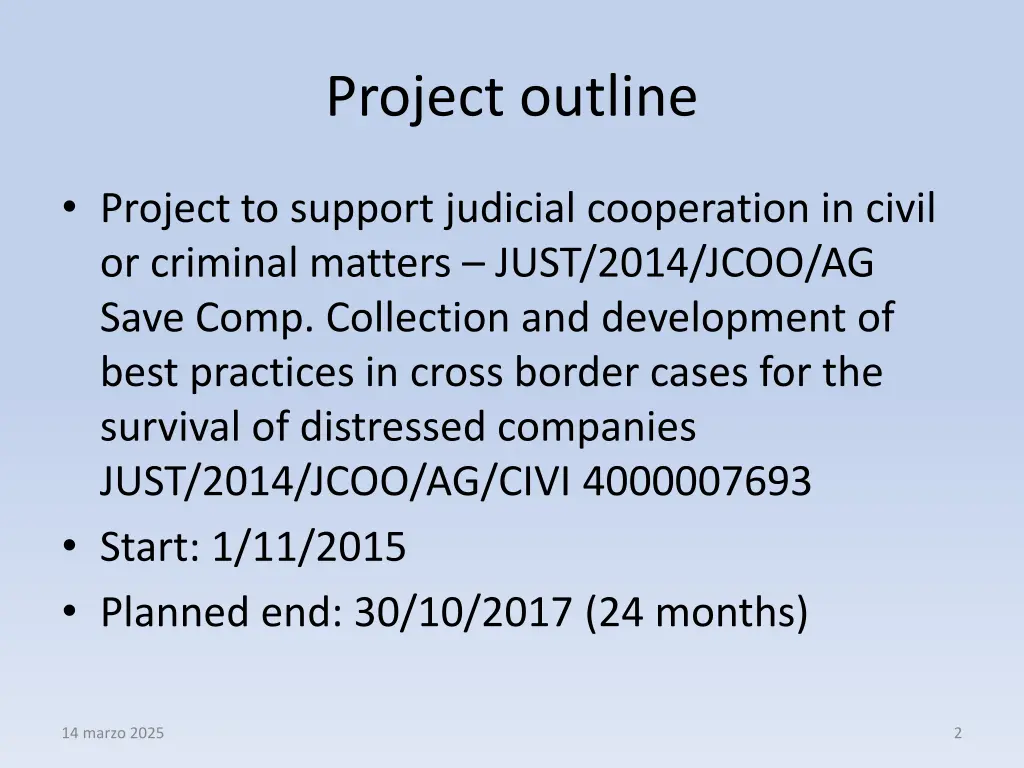 project outline