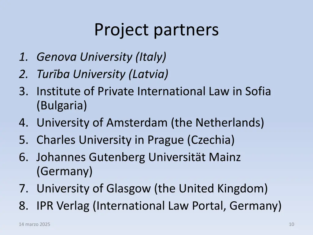 project partners