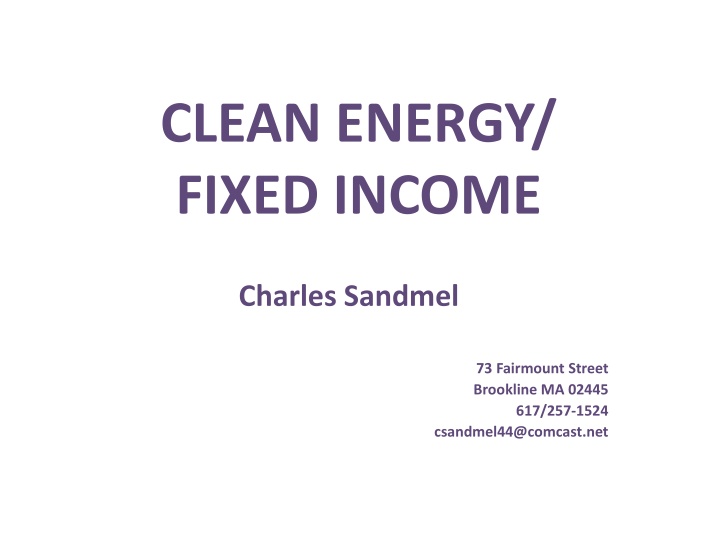 clean energy fixed income