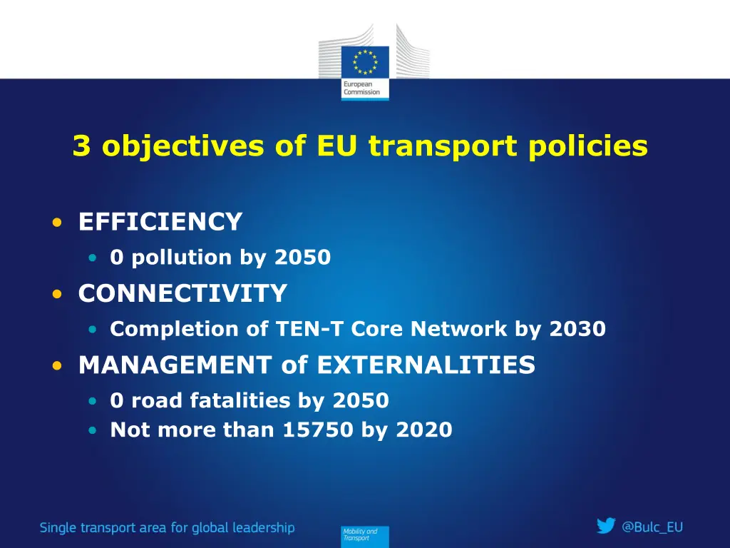 3 objectives of eu transport policies