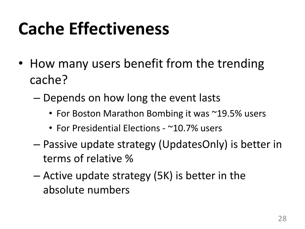cache effectiveness