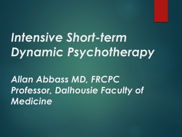 intensive short term dynamic psychotherapy