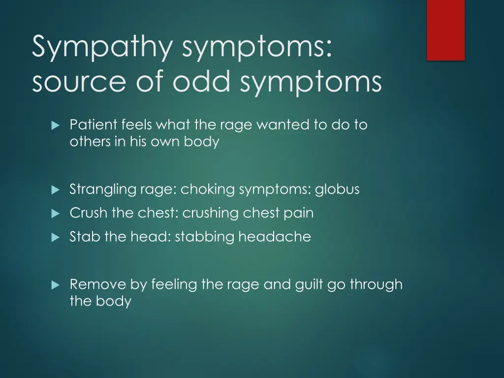 sympathy symptoms source of odd symptoms