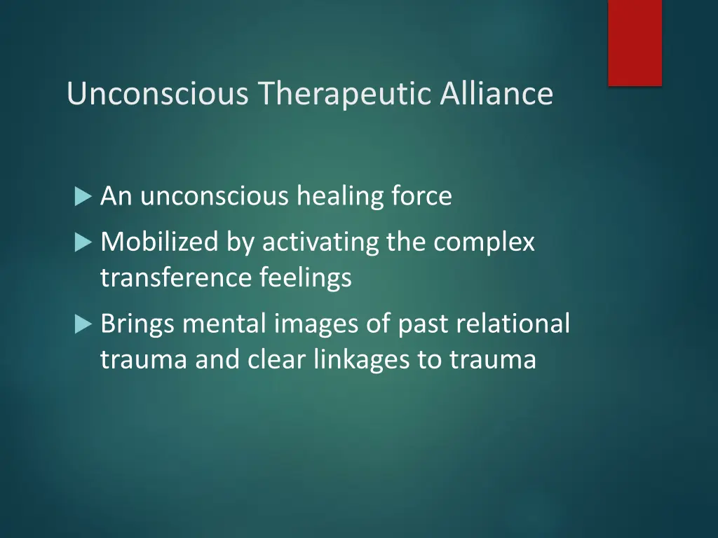 unconscious therapeutic alliance