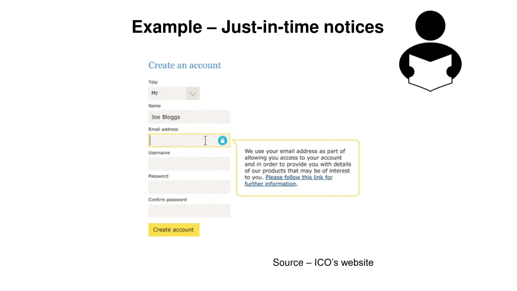 example just in time notices