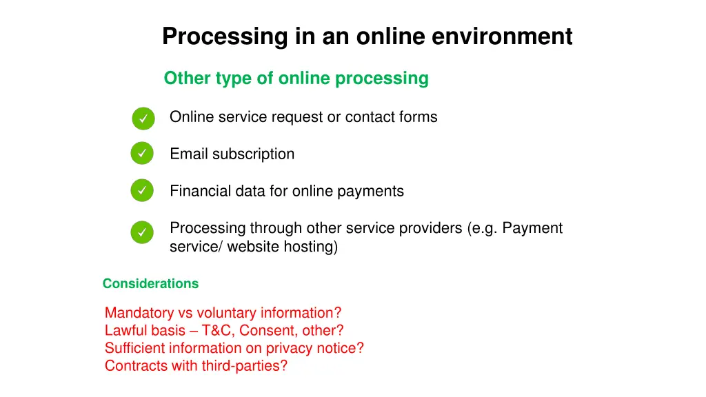 processing in an online environment 1