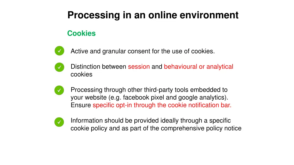 processing in an online environment